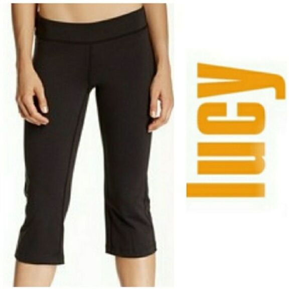 ✨ LUCY black wide leg cropped yoga pants✨ - Picture 1 of 6